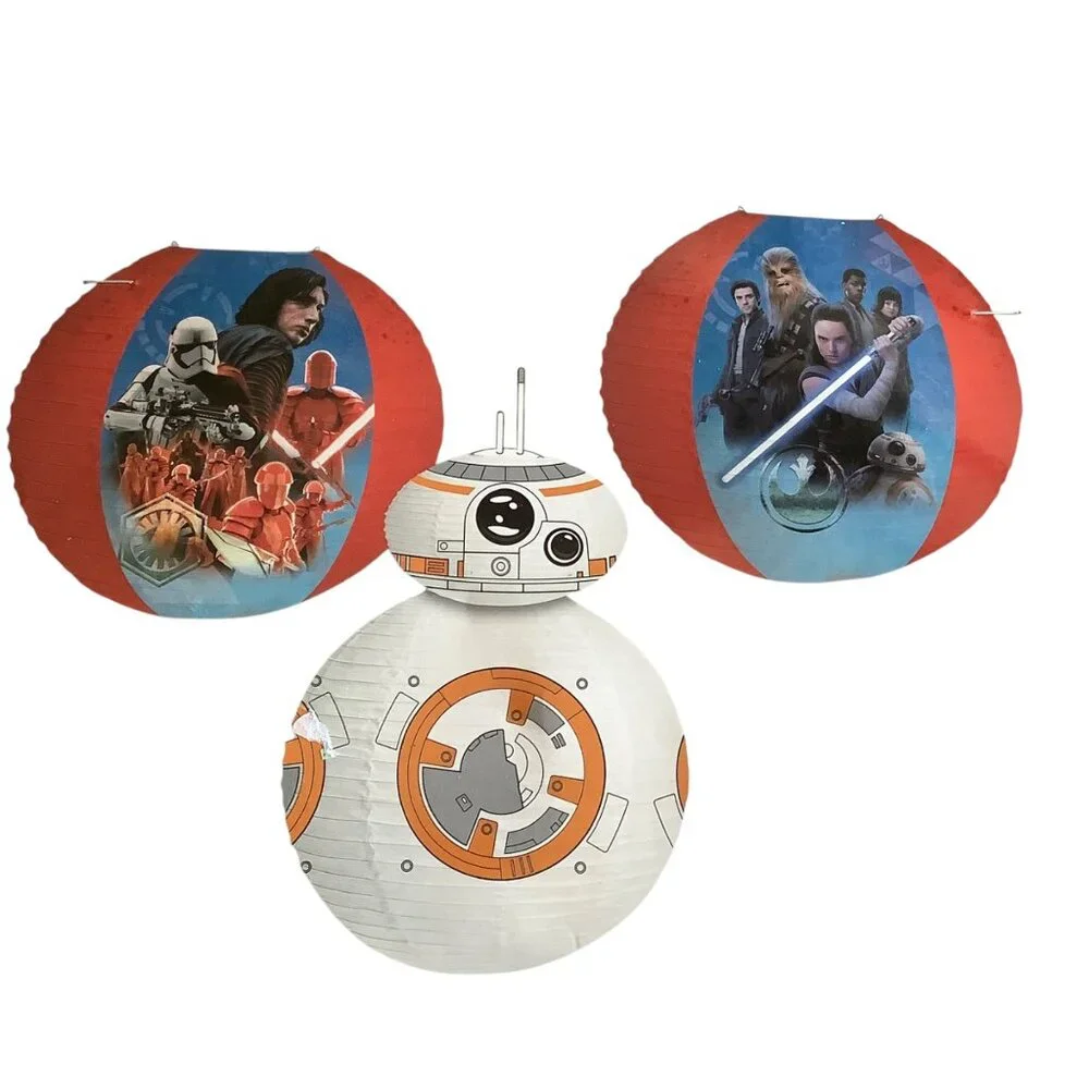 Star Wars Force Awakens Paper Lanterns 4-Piece Set BB-8 & Characters with String